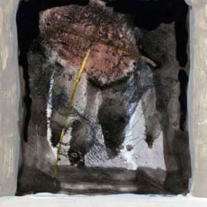 Unvisited Places K59 (2015) - Oil, drawing, pigmented shellac on print - 15 x 10 cm