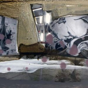 Unvisited Places K70 (2015) - Oil, drawing, pigmented shellac on print - 10 x 15 cm