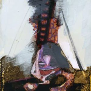 Unvisited Places K78 (2015) - Oil, drawing, pigmented shellac on print - 15 x 10 cm