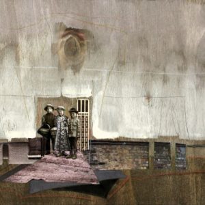 Ways and Life (2012) - Oil, drawing, pigmented shellac, collage on wood - 30 x 42 cm