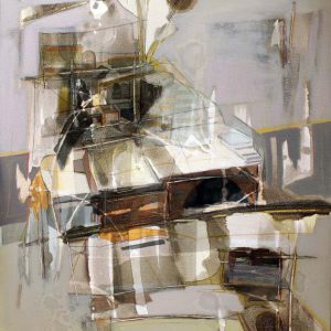 What had begun, a kind of grace (2016) - Oil, drawing, pigmented shellac on canvas - 80 x 70 cm