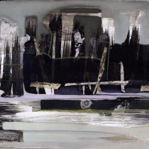 What note is f heptachord titus (2015) - Oil, drawing, pigmented shellac on linen paper - 42 x 56 cm