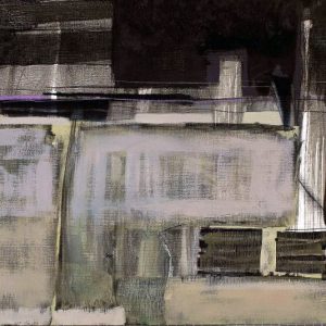 Zephyr (2015) - Oil, drawing, pigmented shellac on linen paper - 38 x 46 cm